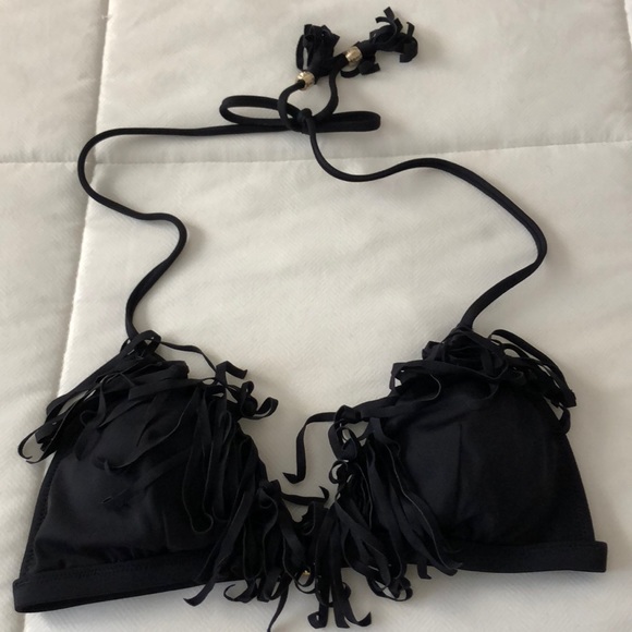 Victoria's Secret Other - Victoria’s Secret Fringe Bikini Top Black